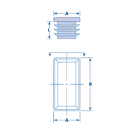 Tapones para Tubería rectangular con terminación plana (métrico o estándar)